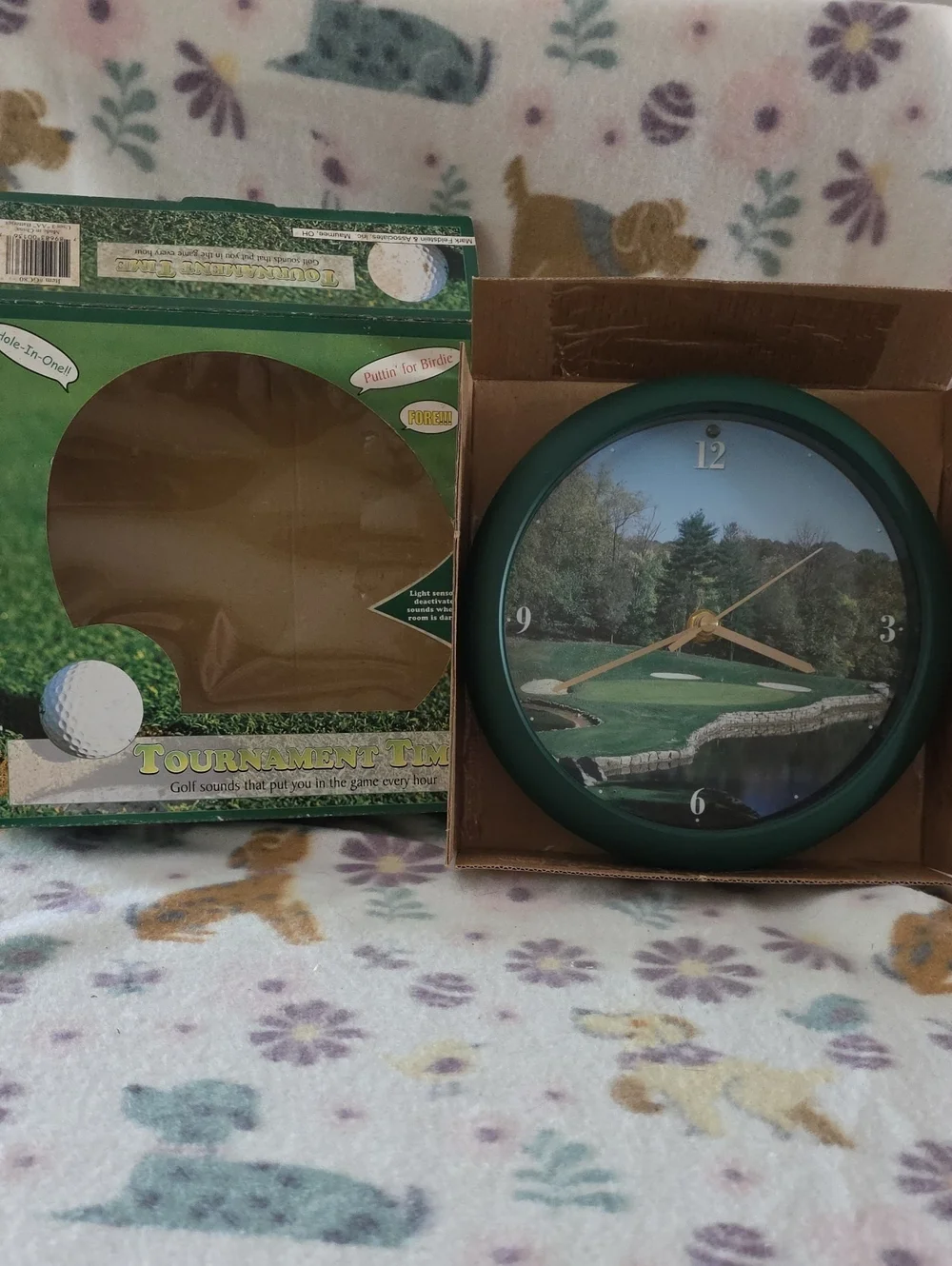 Tournament Time Golf Wall Clock w/ Sounds By Mark Feldstein & Associates